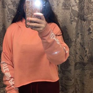 “Cute but psycho” pink crop top hoodie